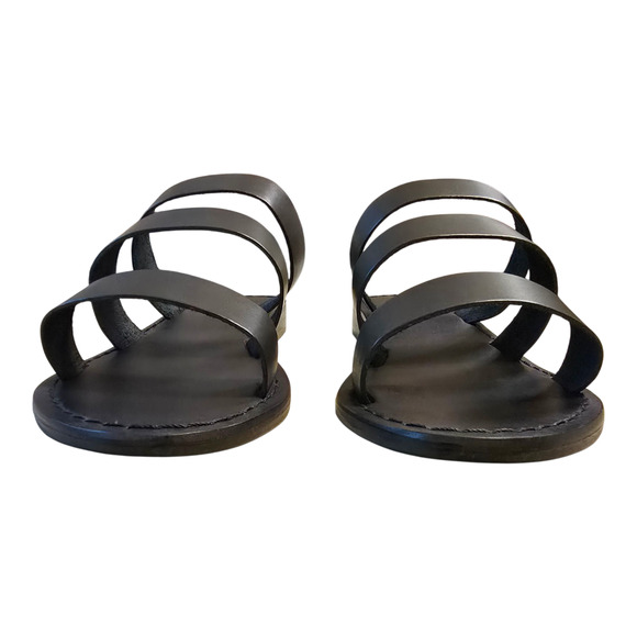 Chelsea Crew Trigg Leather Slide Sandal Womens Size 6 Black Vacation Beach NIB - Picture 5 of 11